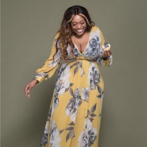 Yellow Floral Maxi Dress